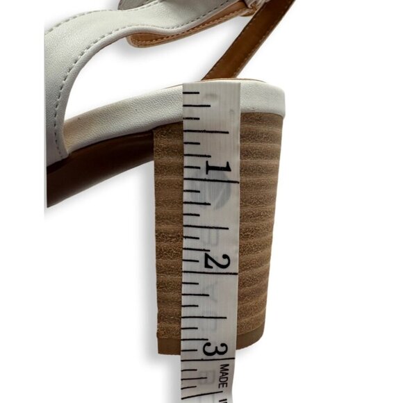 Lulu's Jaylea White Knotted Ankle Strappy Heeled Bridal Sandals Size 11 - Picture 11 of 11